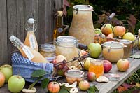 Apple juice, apple compote, apple sauce, apple chutney, apple rings, apple jam, Malus domestica Gravensteiner, Malus domestica Boskoop, Malus domestica Cox Orange 