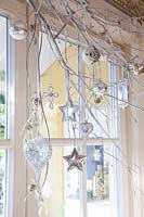 Christmas garland with glass decorations 