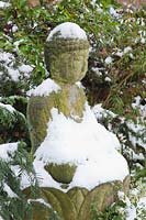 Buddha with snow 