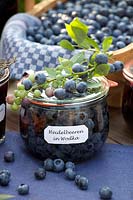 Blueberries pickled in vodka, Vaccinium corymbosum Legacy 