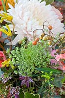 Detail of autumnal flower arrangement 