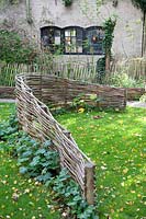 Woven fence in the garden 