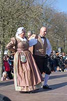 Dancing in historical Dutch costume at Keukenhof 