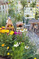 Small terrace with insect hotel 
