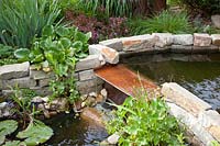 Pond with small waterfall 
