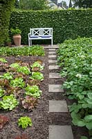 Vegetable garden with stepping stones 