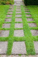 Lawn path with stepping stones 