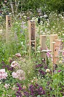 Insect hotels in the natural garden 