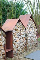 Corten steel storage for firewood 