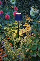 Outdoor light in modern garden 