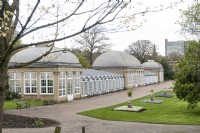 Sheffield Botanical gardens Yorkshire England UK. 
General Views.  Grade II listed glass pavilions 